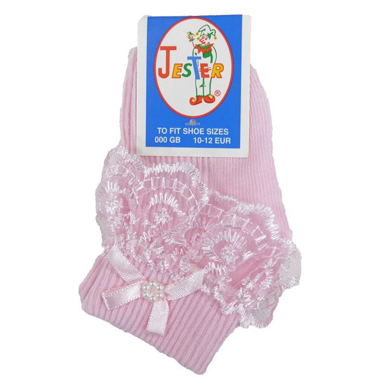 Picture of JESTER - GIRLS PINK JESTER FRILLY LACE SOCKS